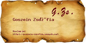 Goszein Zsófia névjegykártya
